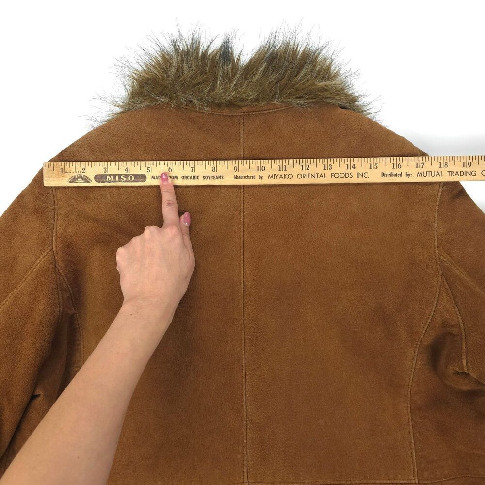 WILSONS LEATHER Suede Penny Lane Fur Afghan Jacket 70s Boho Downtown Girl Boho - Picture 5 of 14